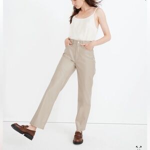 Madewell The Perfect Vintage Straight Jean: Faux Leather‎ Edition 27 NWT